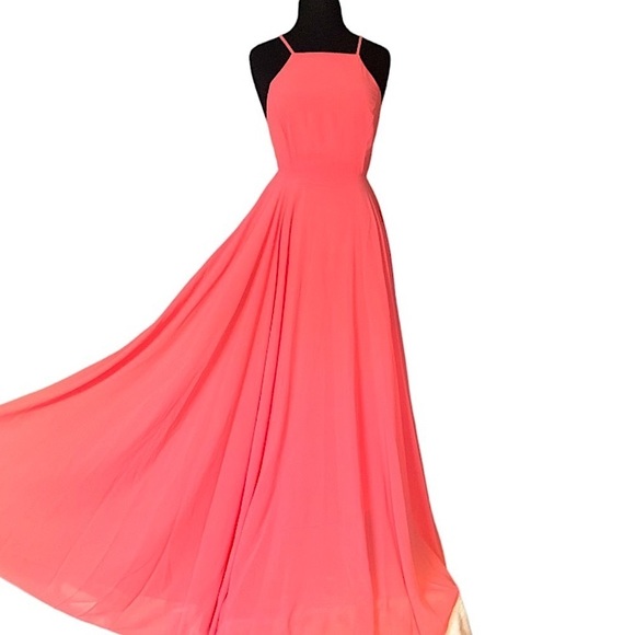 Lulu’s Coral Maxi Gown Size XS - Picture 5 of 13